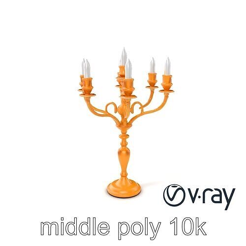 Luxurious Golden Candelabra 3D model pack Low-poly 3D model