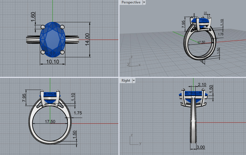 Ring and Earrings set 30195 3D print model_6