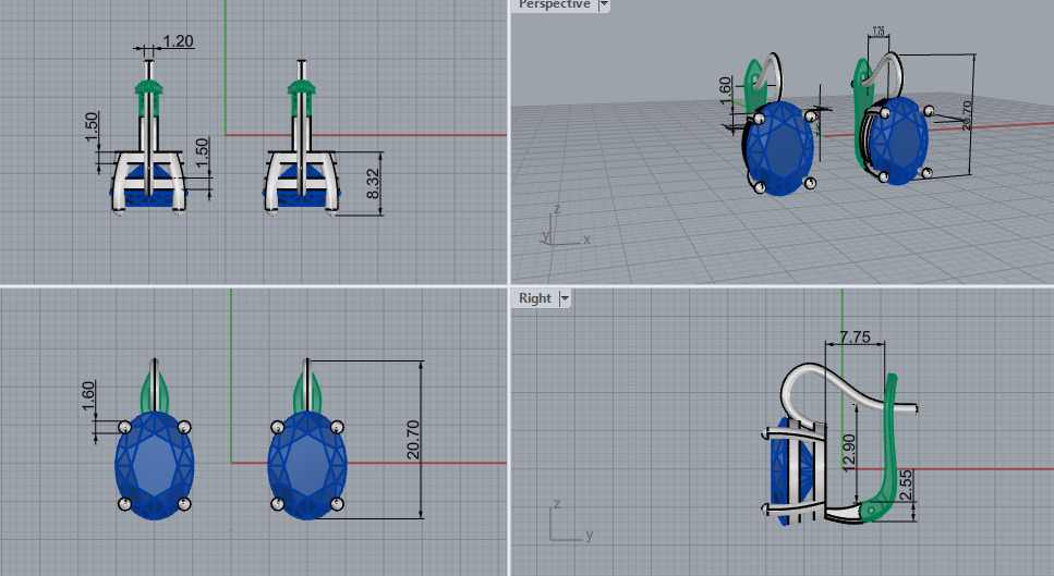 Ring and Earrings set 30195 3D print model_8