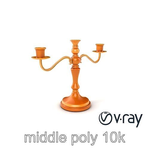 Classic Candelabra Symmetrical Design model pack Low-poly 3D model