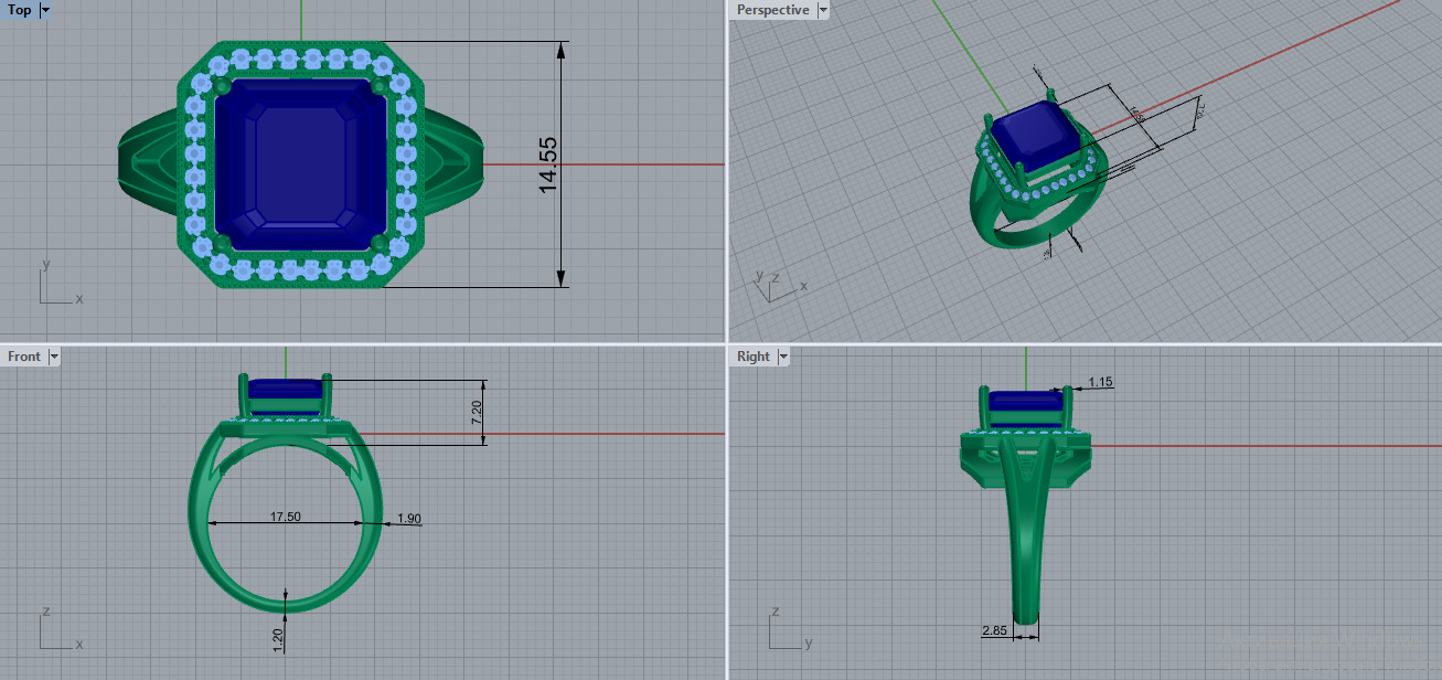 Ring and Earrings set 67457 3D print model_6