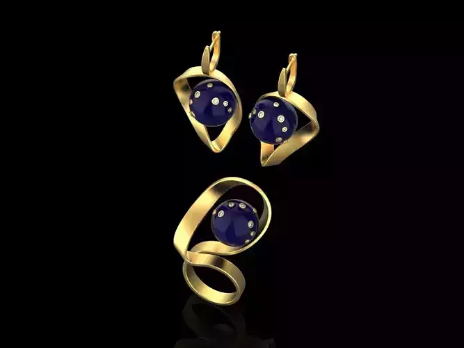 Ring and Earrings set 67274