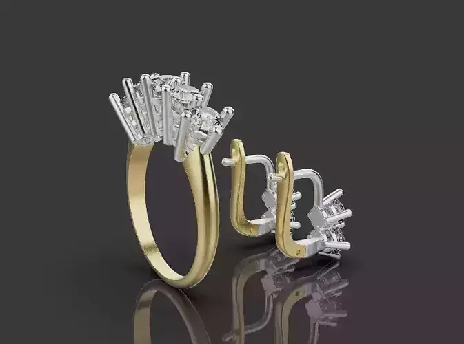 Ring and Earrings set 67192