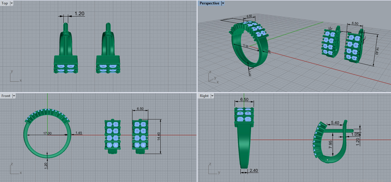 Ring and Earrings set 67174 3D print model_6