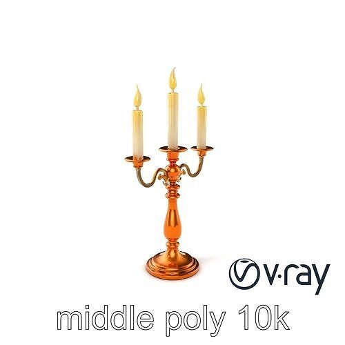 Elegant Candelabra Symmetrical Design model pack Low-poly 3D model