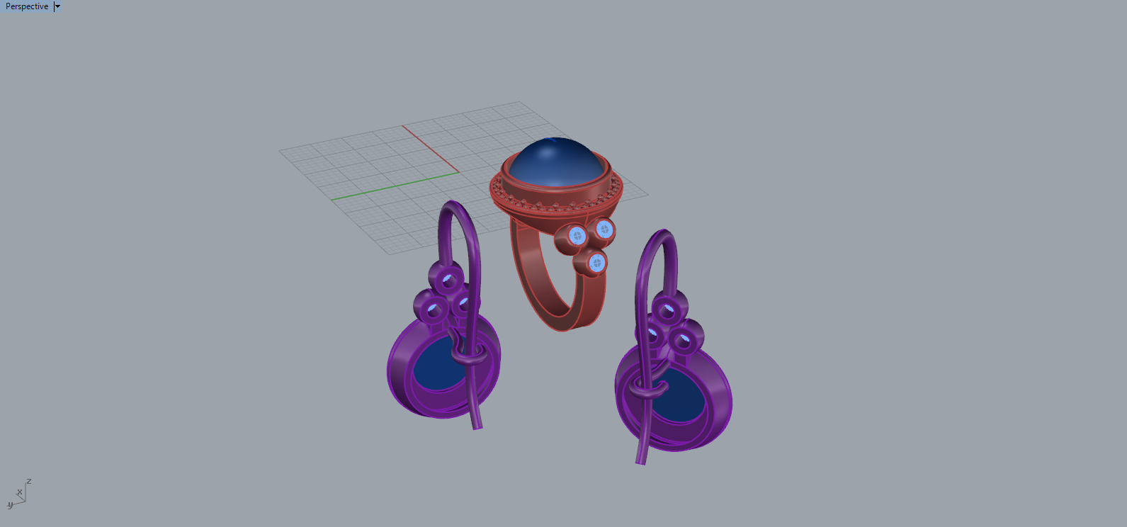 Ring and Earrings set 67132 3D print model_8