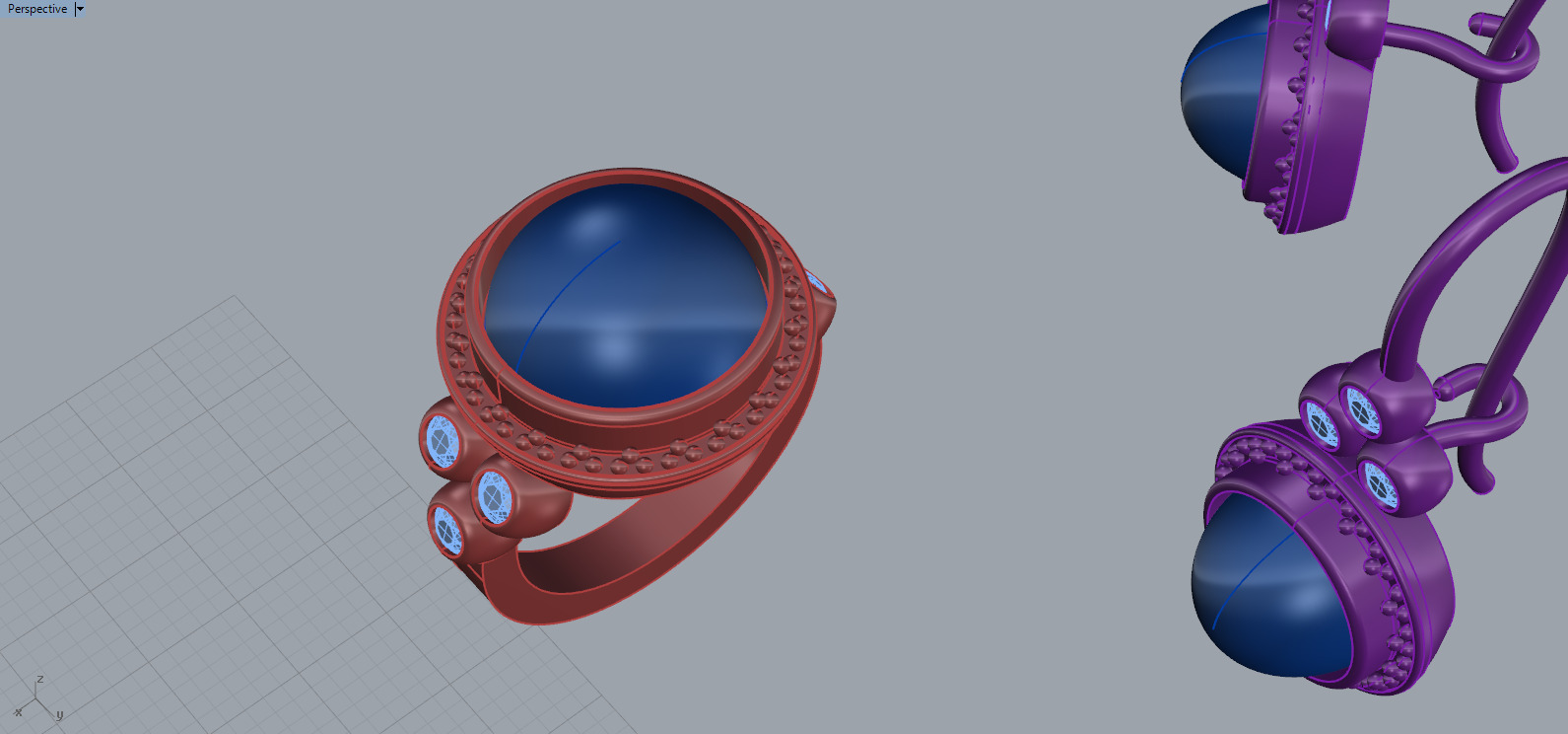 Ring and Earrings set 67132 3D print model_10