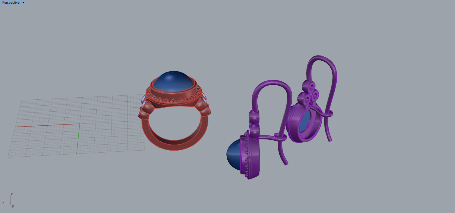 Ring and Earrings set 67132 3D print model_7