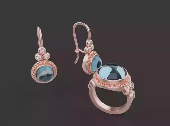 Ring and Earrings set 67132