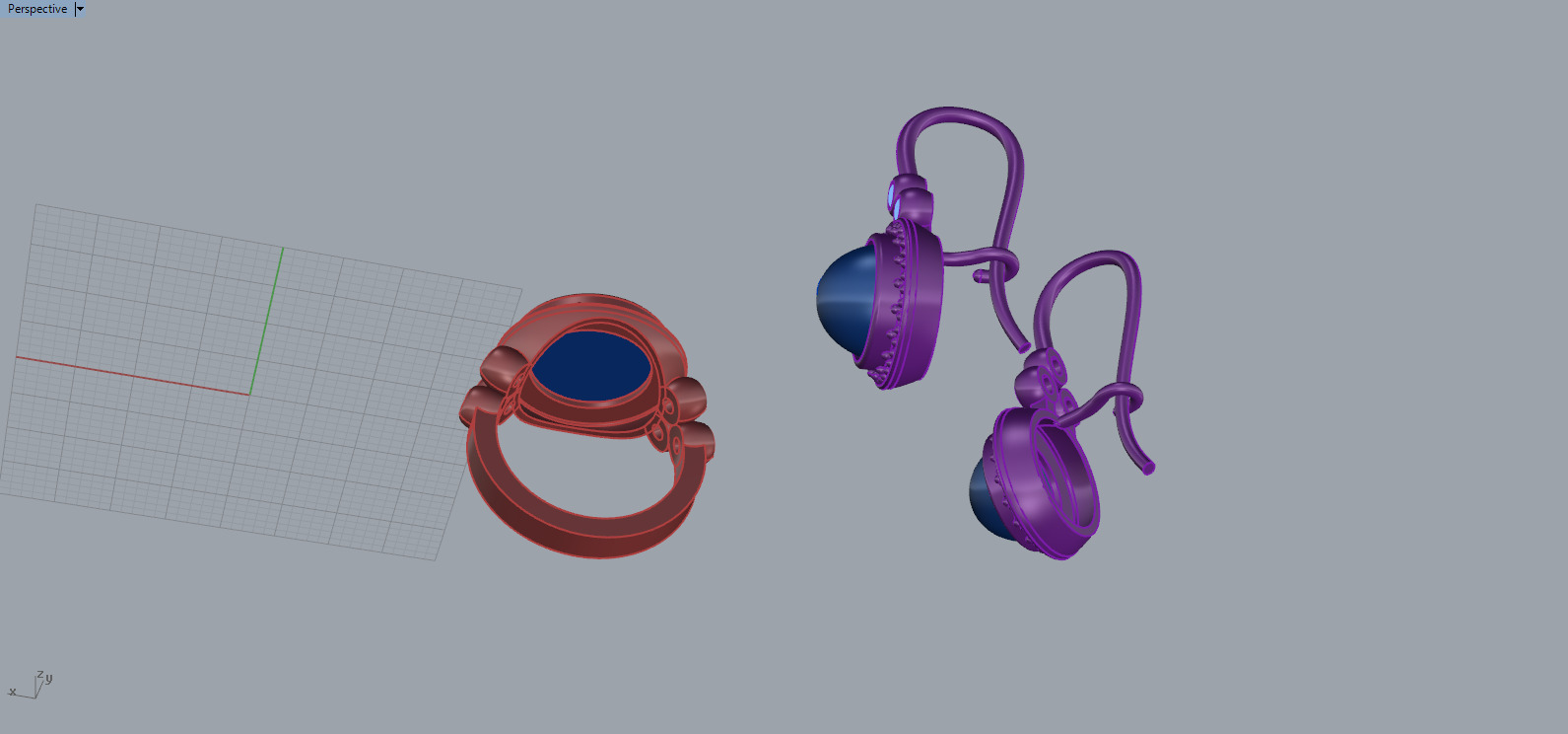 Ring and Earrings set 67132 3D print model_9