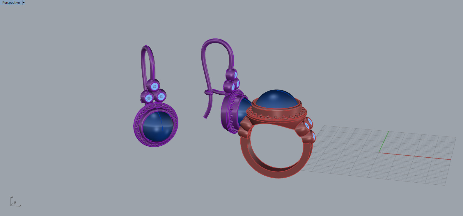 Ring and Earrings set 67132 3D print model_5
