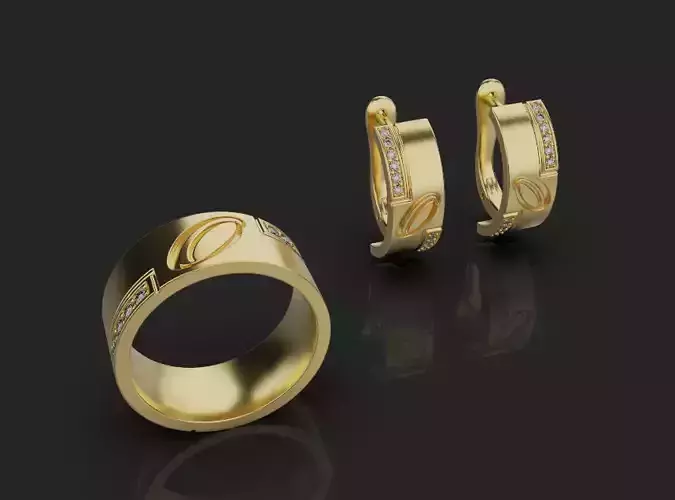 Ring and Earrings set 66924