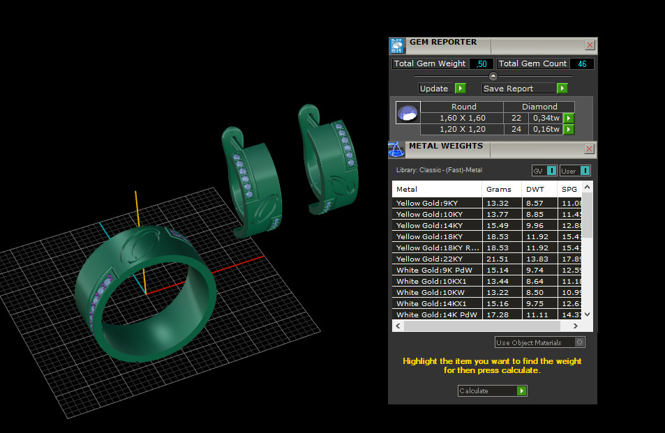 Ring and Earrings set 66924 3D print model_5
