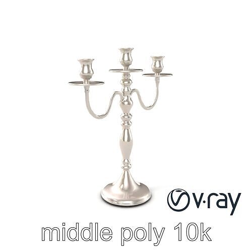 Elegant Silver Candelabra 3D Model Pack Low-poly 3D model