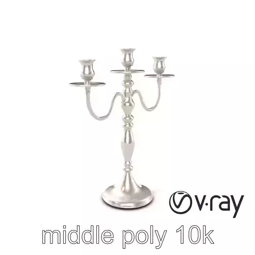 Elegant Silver Candelabra 3D Model Pack