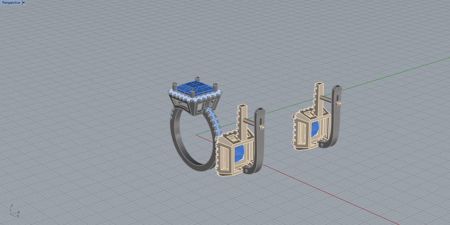 Ring and Earrings set 66511 3D print model_4