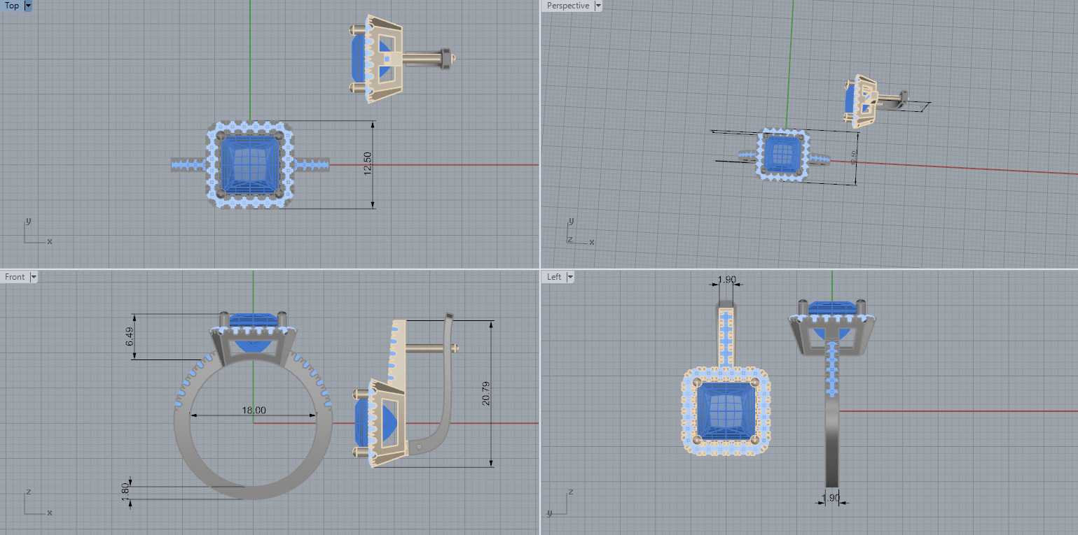 Ring and Earrings set 66511 3D print model_6
