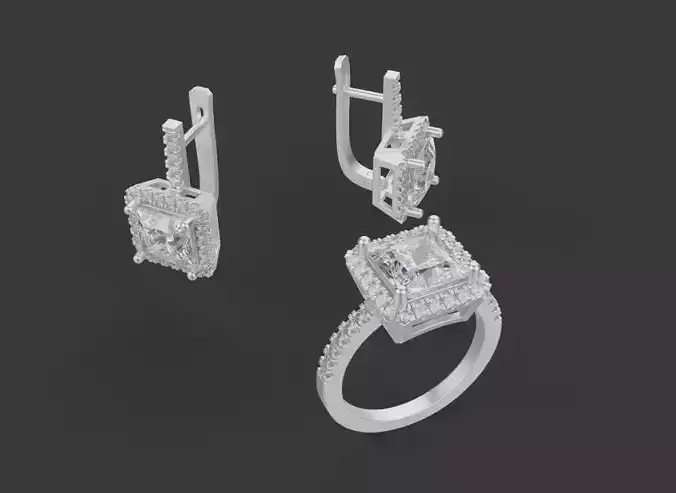 Ring and Earrings set 66511