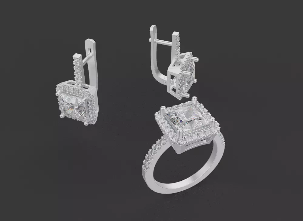 Ring and Earrings set 66511 3D print model_0