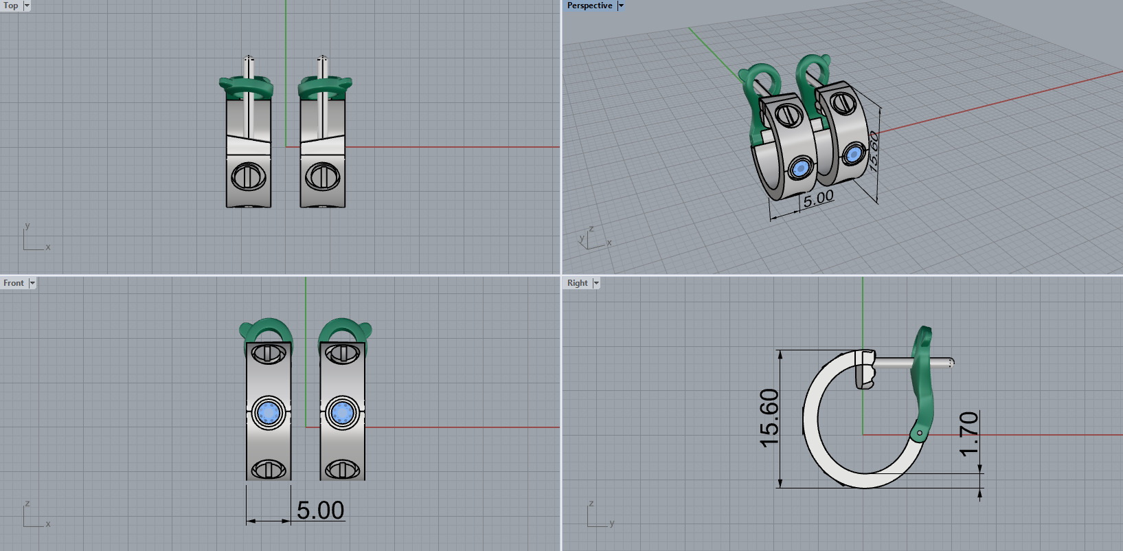 Bracelet and Earrings set 66496 3D print model_10
