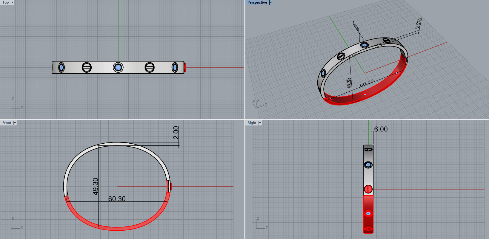 Bracelet and Earrings set 66496 3D print model_6