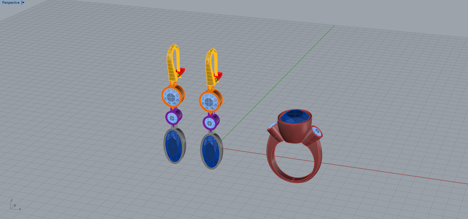 Ring and Earrings set 66156 3D print model_4