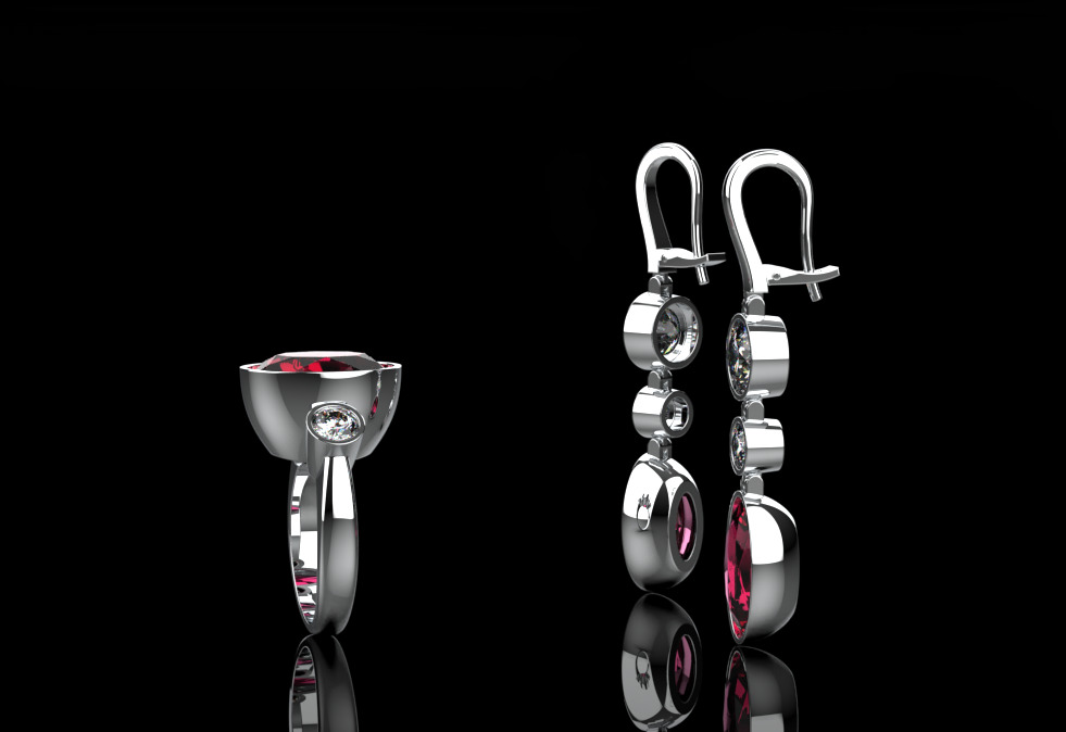 Ring and Earrings set 66156 3D print model_1