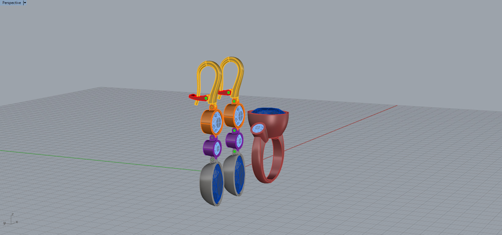 Ring and Earrings set 66156 3D print model_6