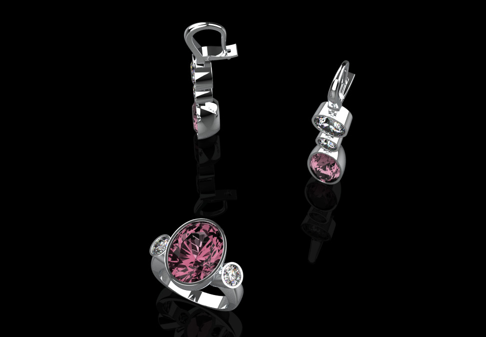 Ring and Earrings set 66156 3D print model_2