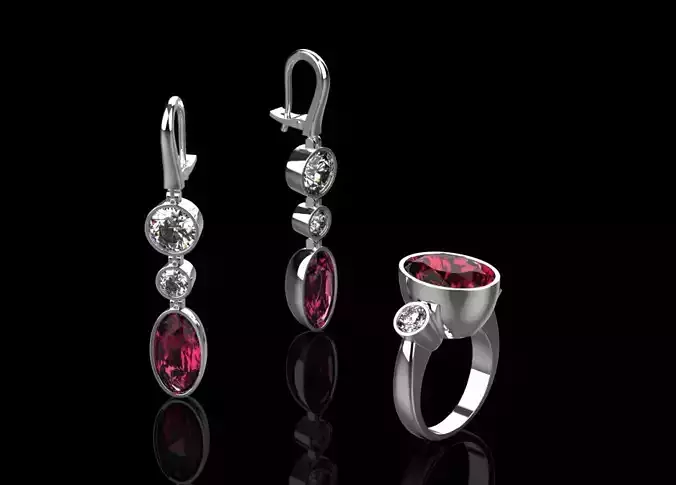 Ring and Earrings set 66156