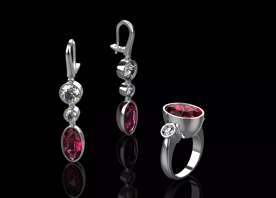 Ring and Earrings set 66156 3D print model_0