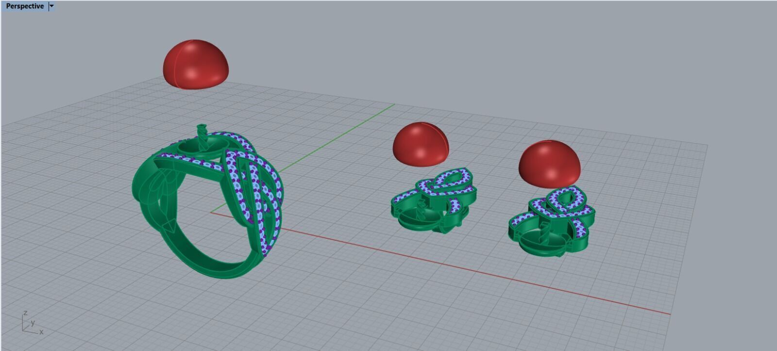 Ring and Earrings set 65958 3D print model_7