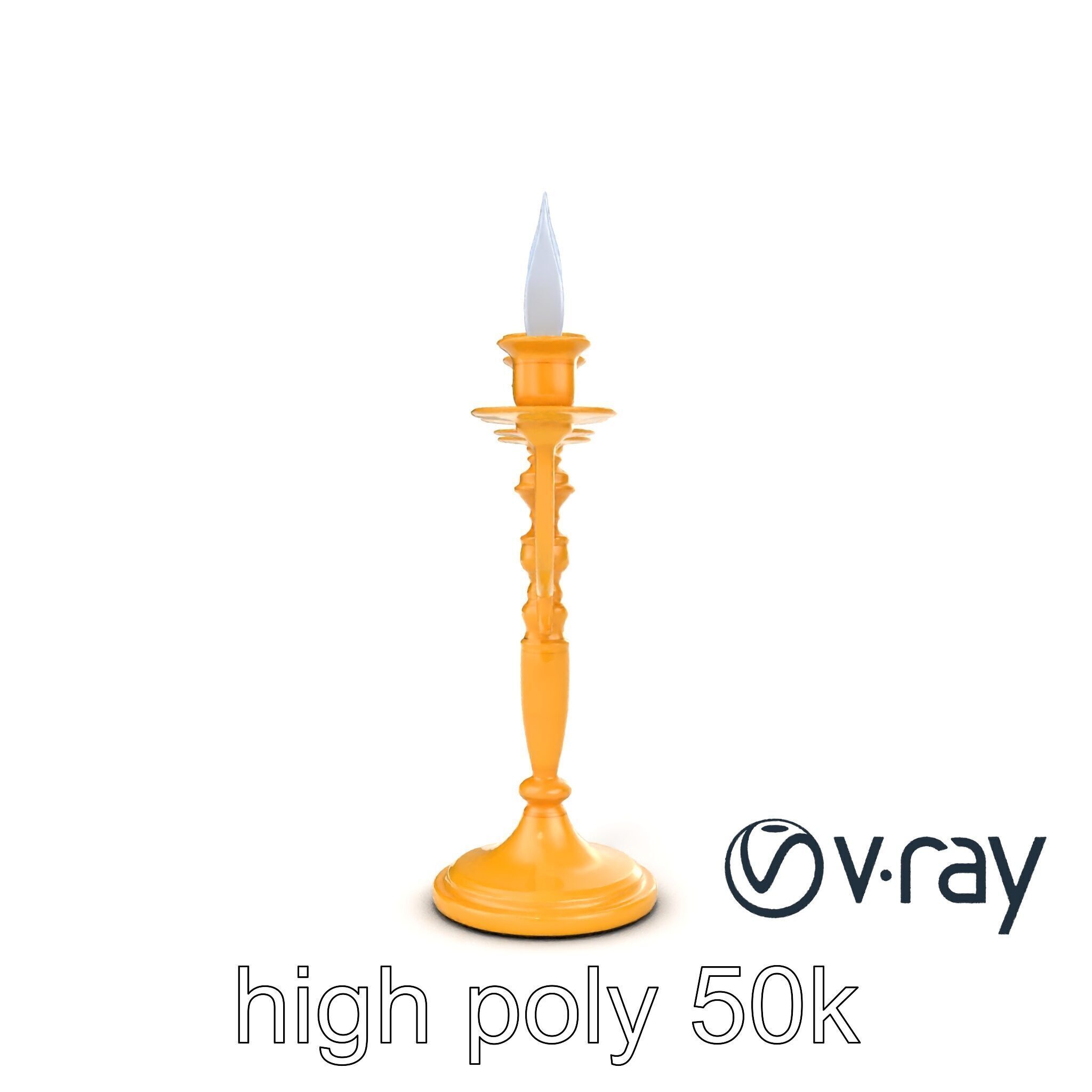 Elegant Brass Candelabra with Curved Arms model pack Low-poly 3D model_20