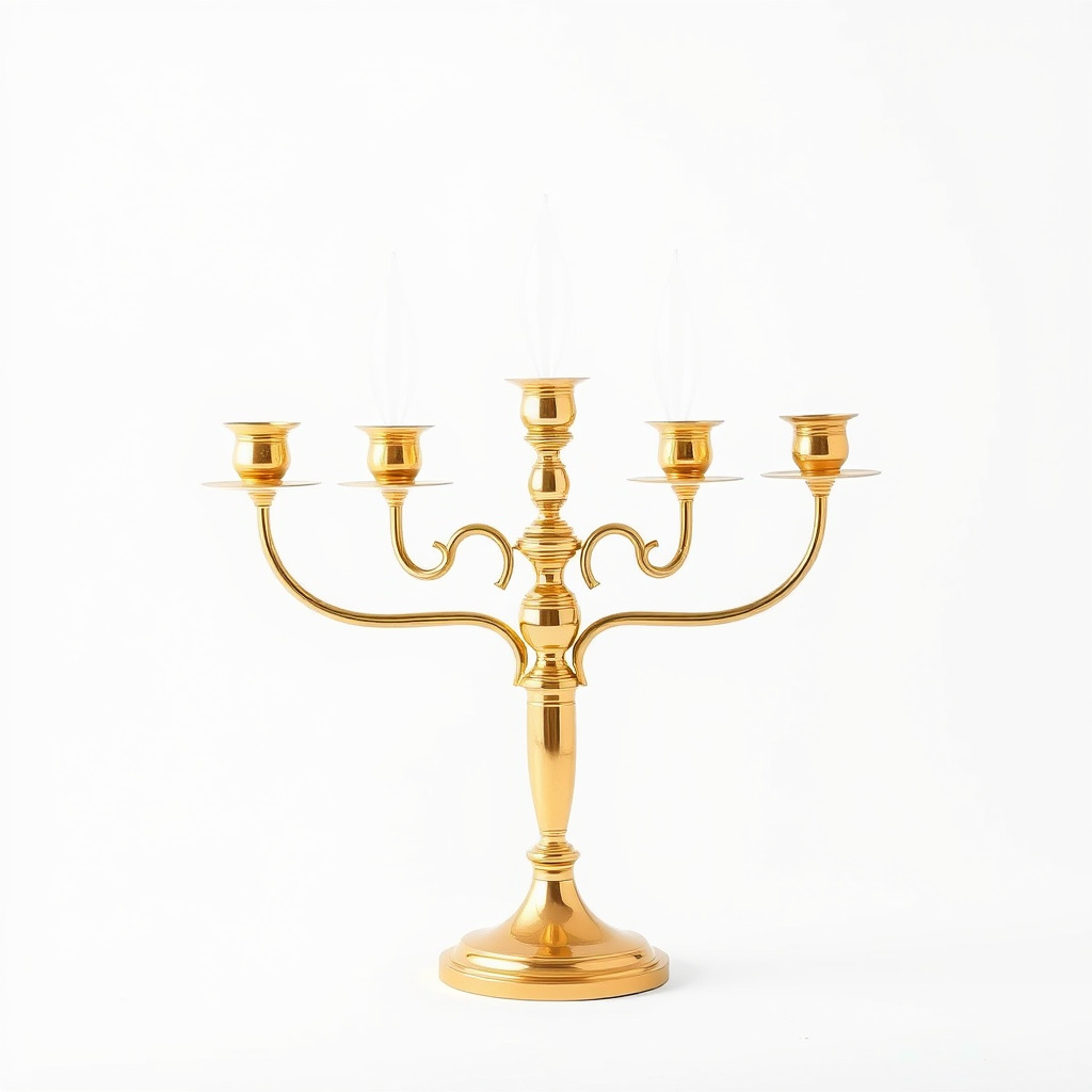Elegant Brass Candelabra with Curved Arms model pack Low-poly 3D model_3
