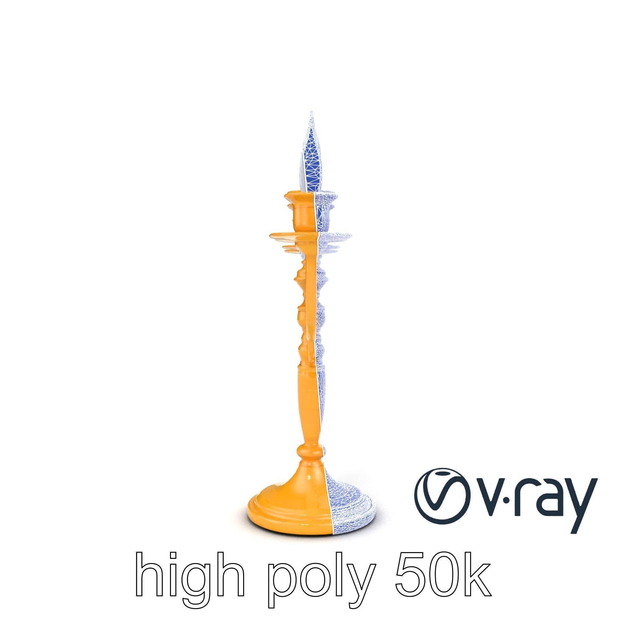 Elegant Brass Candelabra with Curved Arms model pack Low-poly 3D model_22