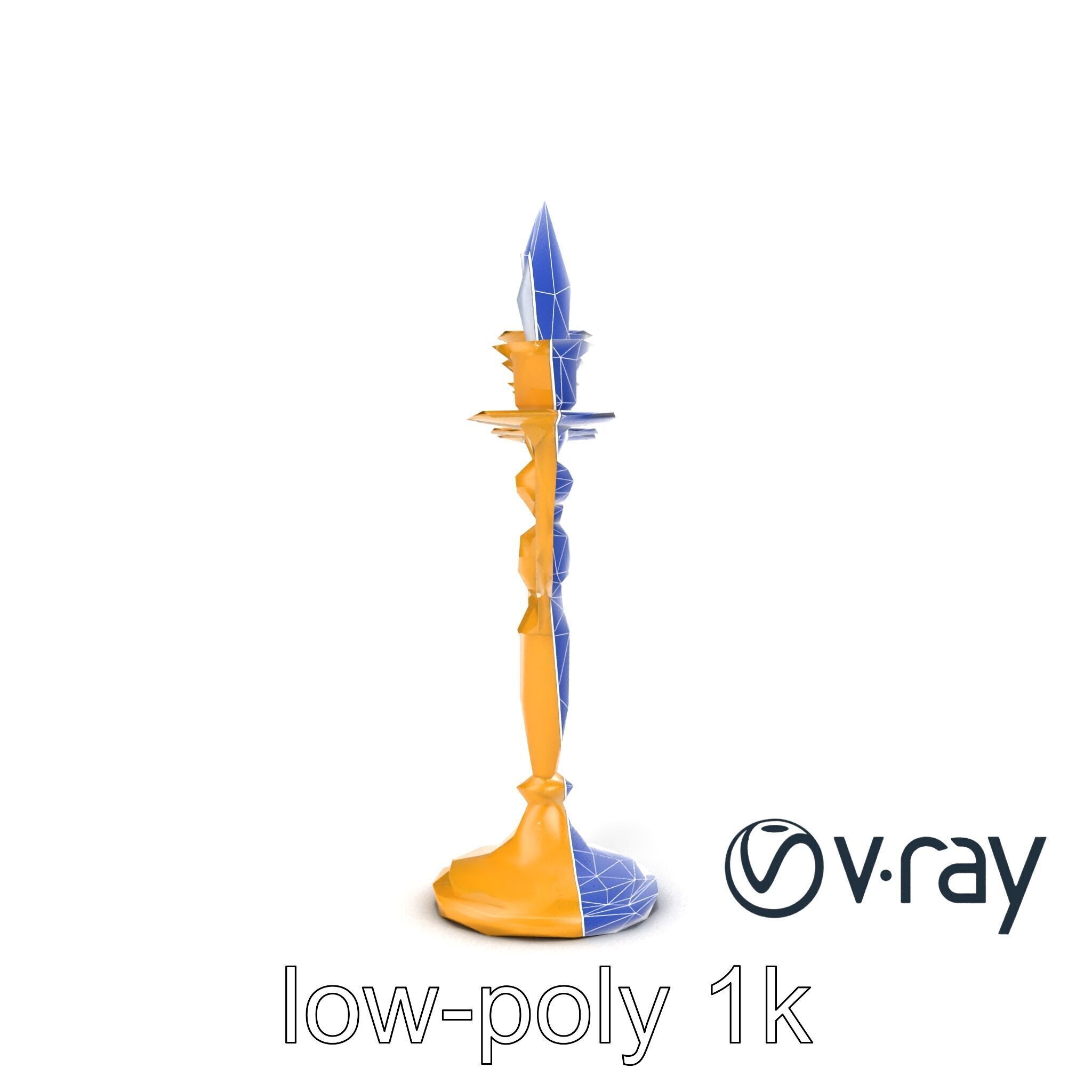 Elegant Brass Candelabra with Curved Arms model pack Low-poly 3D model_12