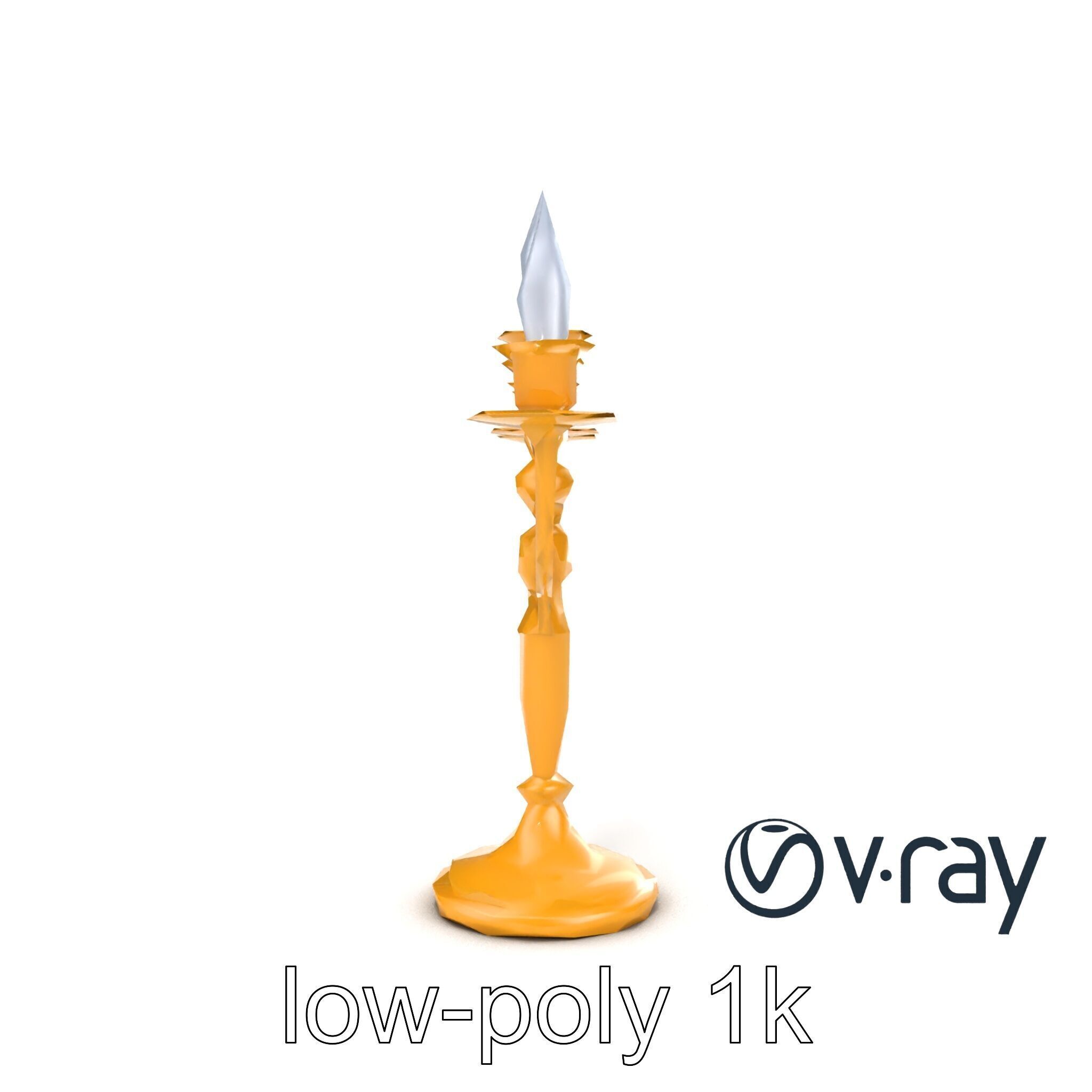 Elegant Brass Candelabra with Curved Arms model pack Low-poly 3D model_18