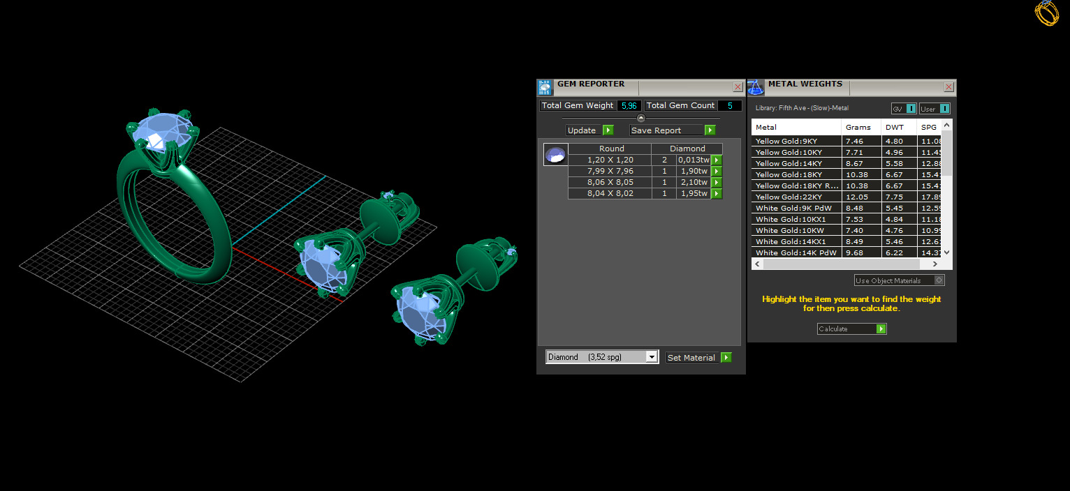 Ring and Studs 65894 3D print model_12