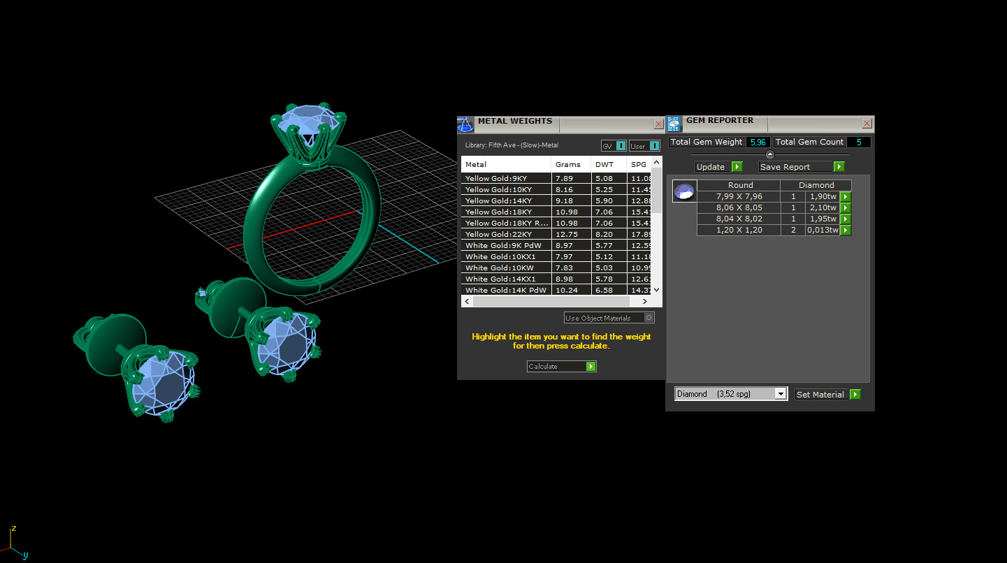 Ring and Studs 65894 3D print model_13