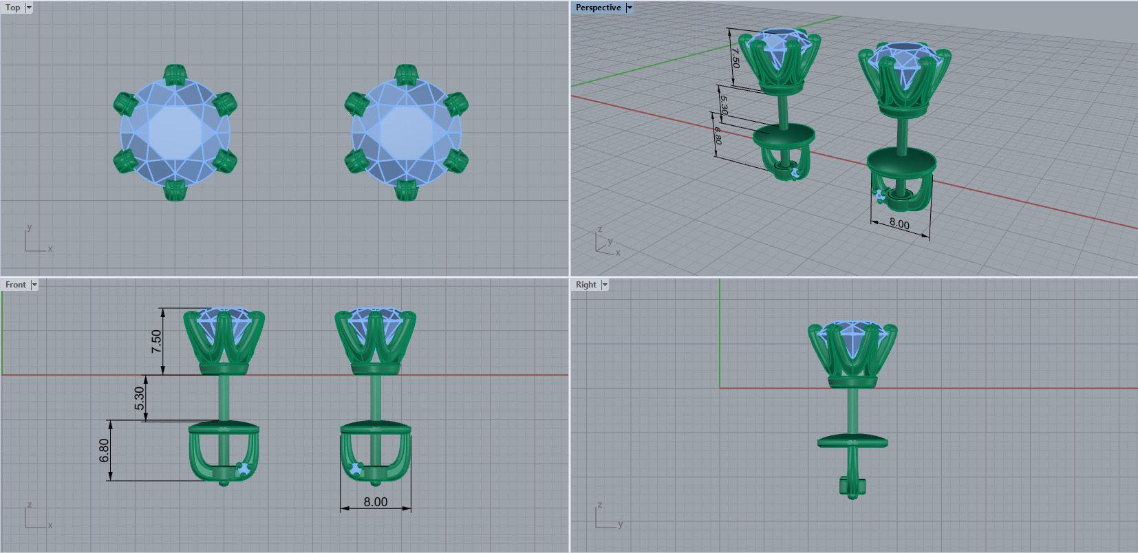 Ring and Studs 65894 3D print model_10