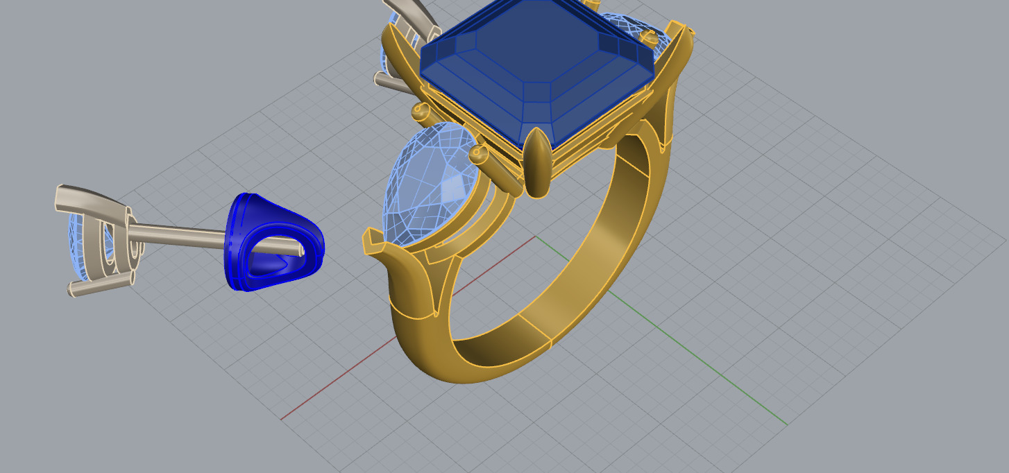 Ring and Studs set 61260 3D print model_5