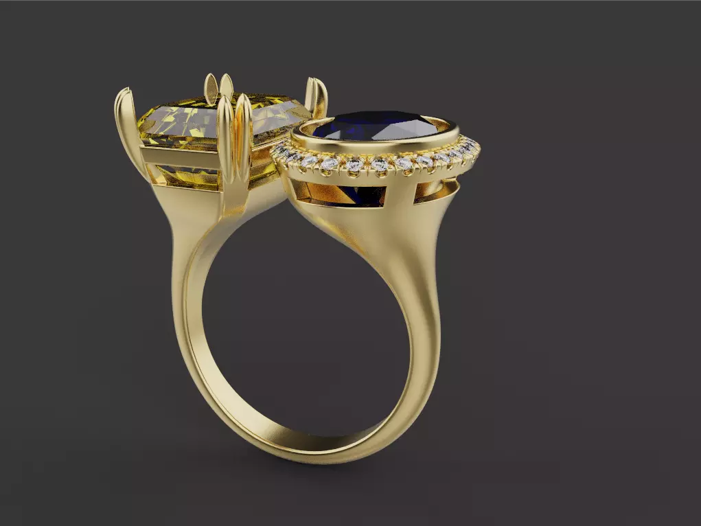 Ring and Earrings set 61222 3D print model_0