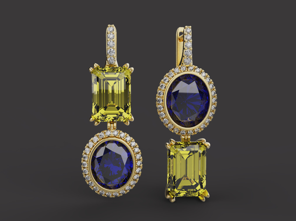 Ring and Earrings set 61222 3D print model_3