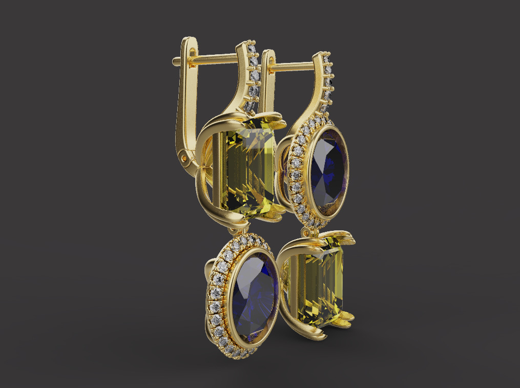 Ring and Earrings set 61222 3D print model_1