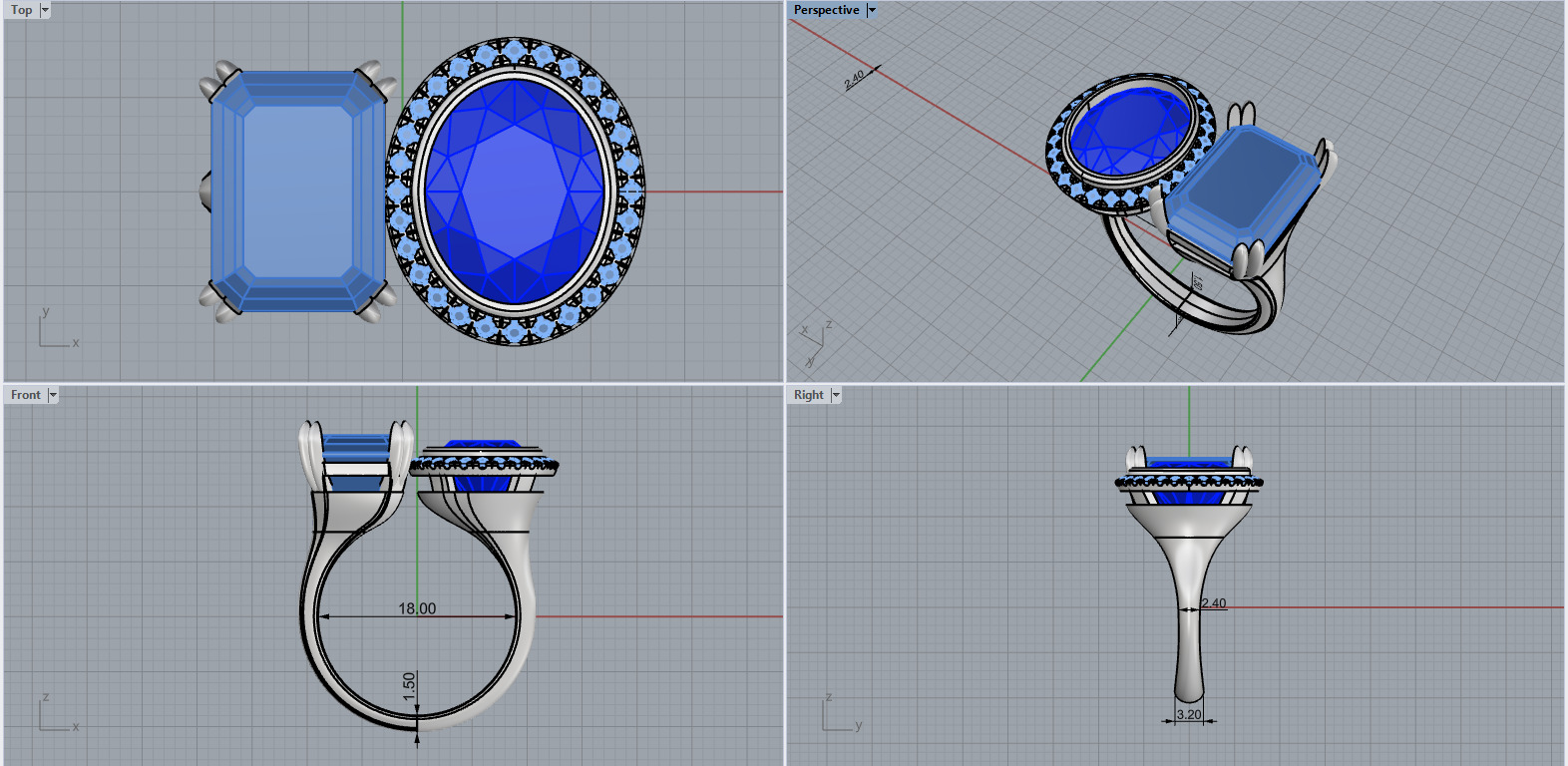 Ring and Earrings set 61222 3D print model_7