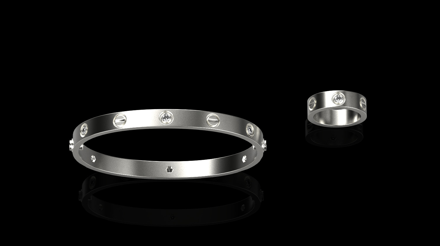 Ring and Bracelet 61147 3D print model_1