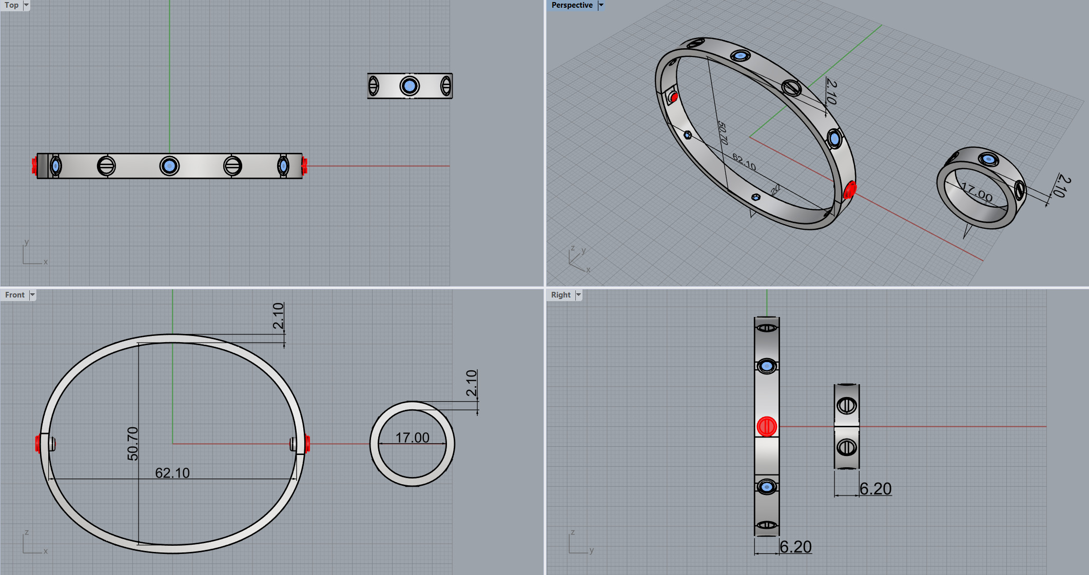 Ring and Bracelet 61147 3D print model_2