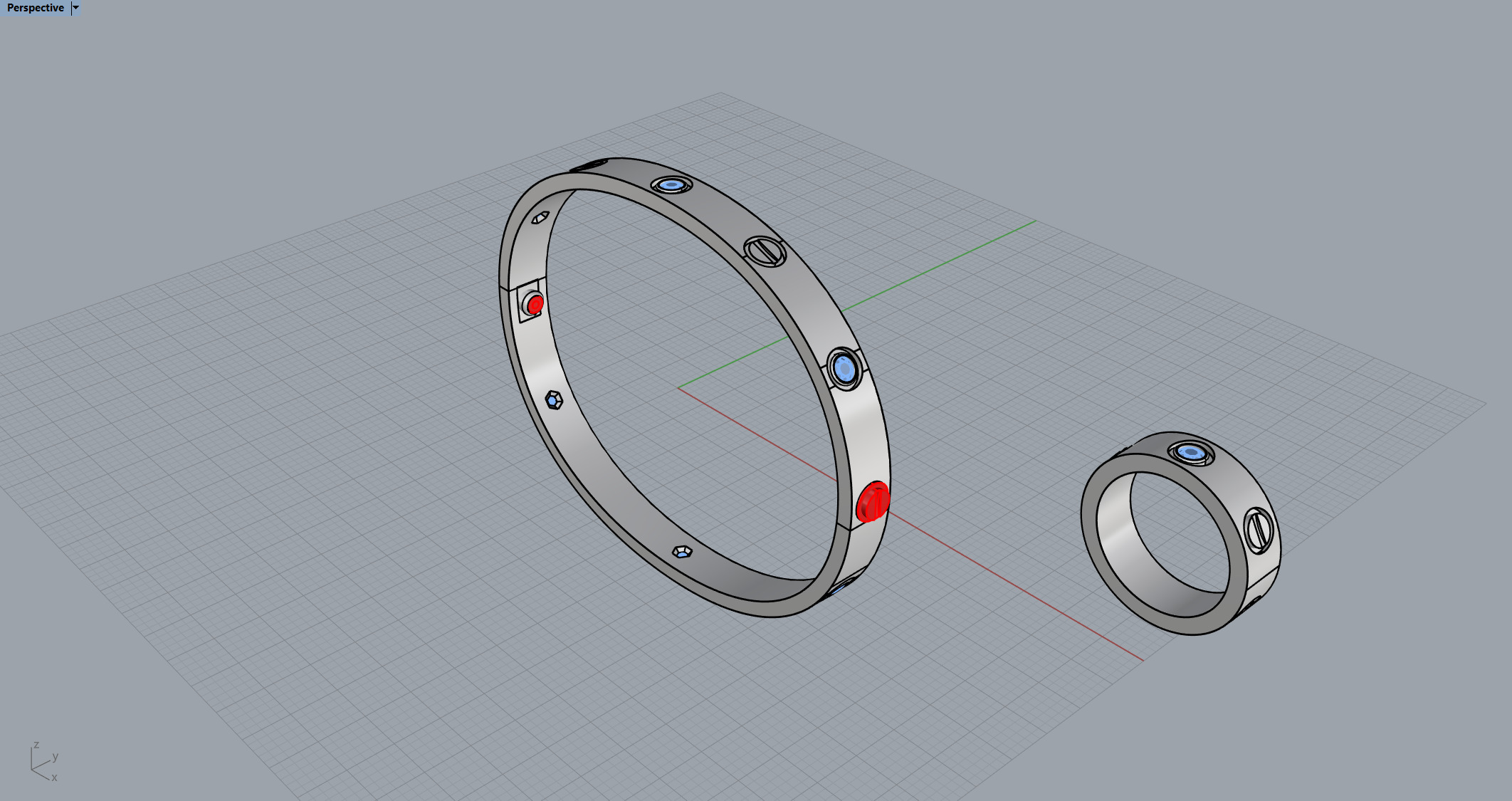 Ring and Bracelet 61147 3D print model_3