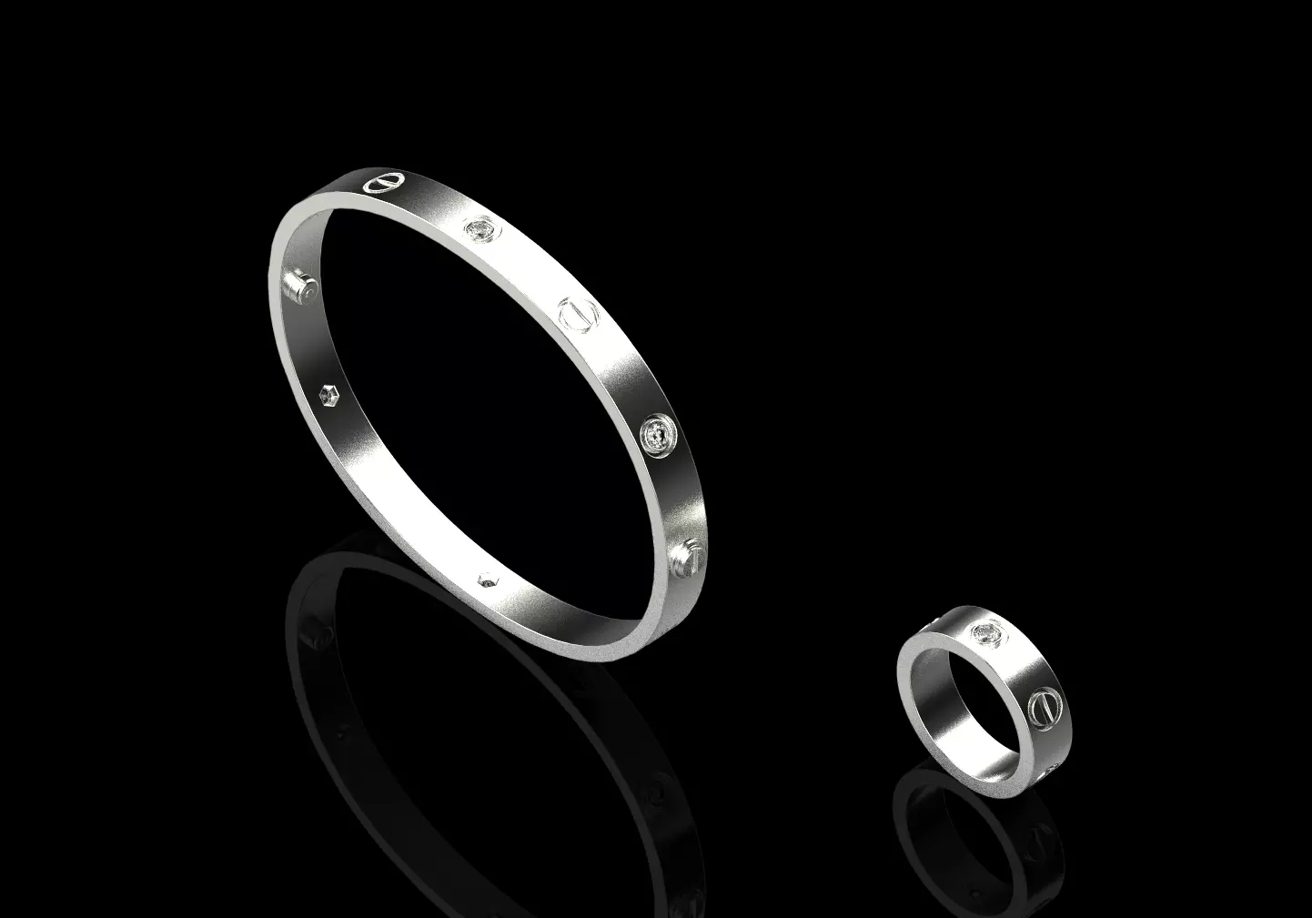 Ring and Bracelet 61147 3D print model_0