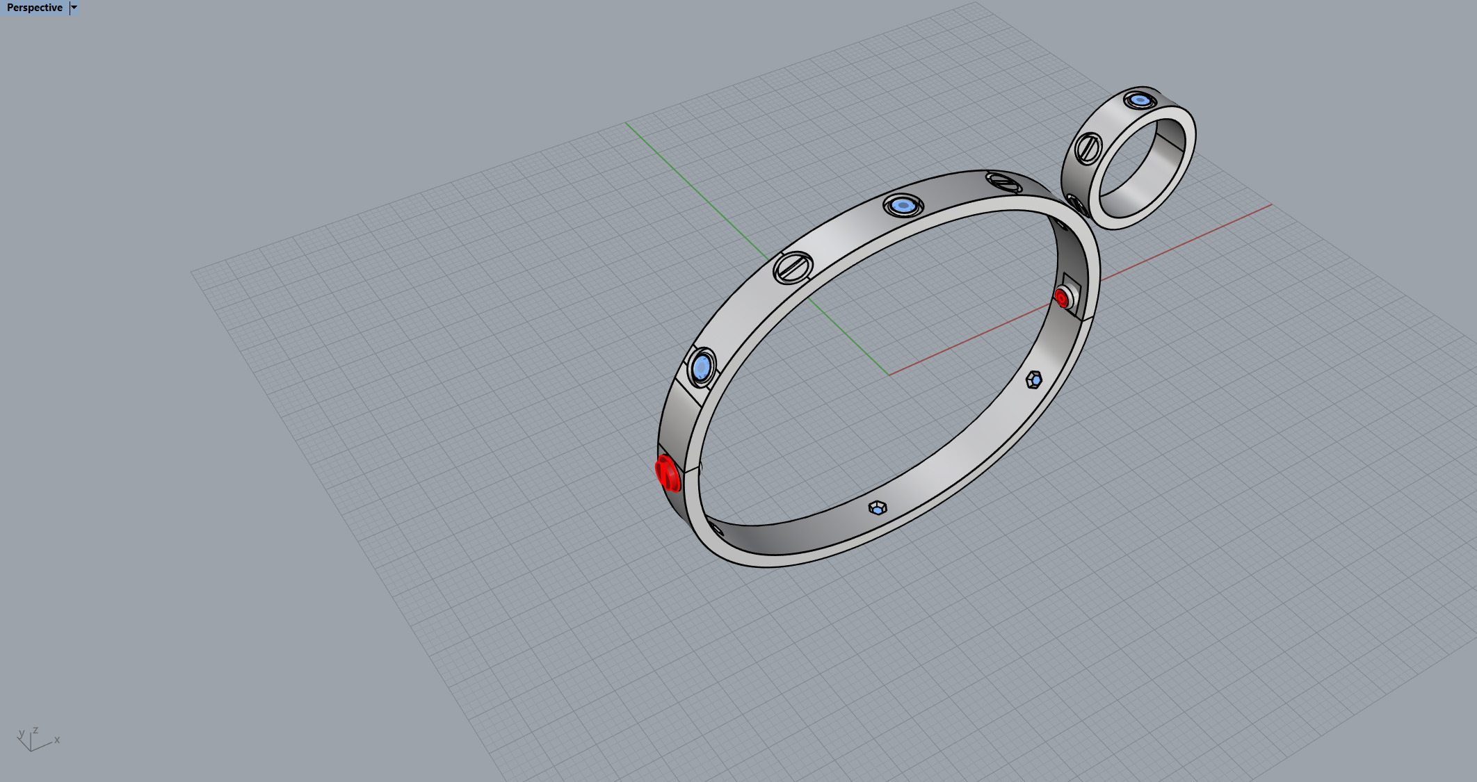 Ring and Bracelet 61147 3D print model_4